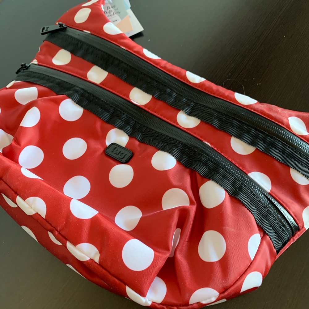 NWT Lug Crossbody Bag Red and White Polka Dot